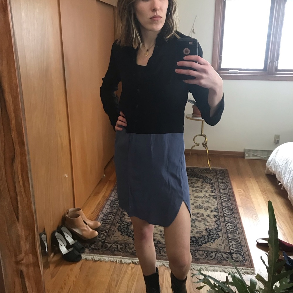 Color Block Shirt Dress